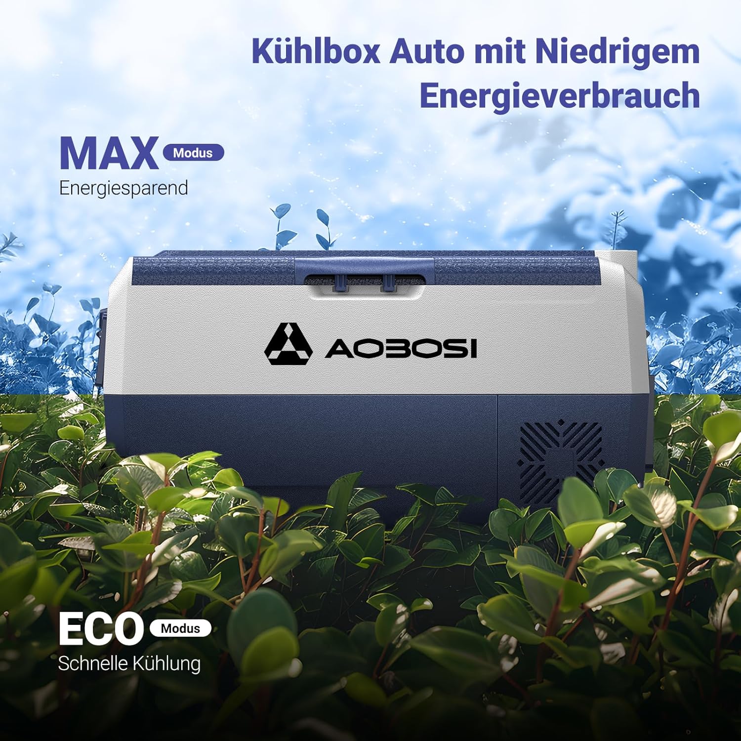 AAOBOSI Kompressor Kühlbox 36L, kühlbox Auto 12v 230v mit APP-Steuerung, -20℃ bis 20℃ Camping kühlschrank, für Wohnmobil, Boot, Autoreisen