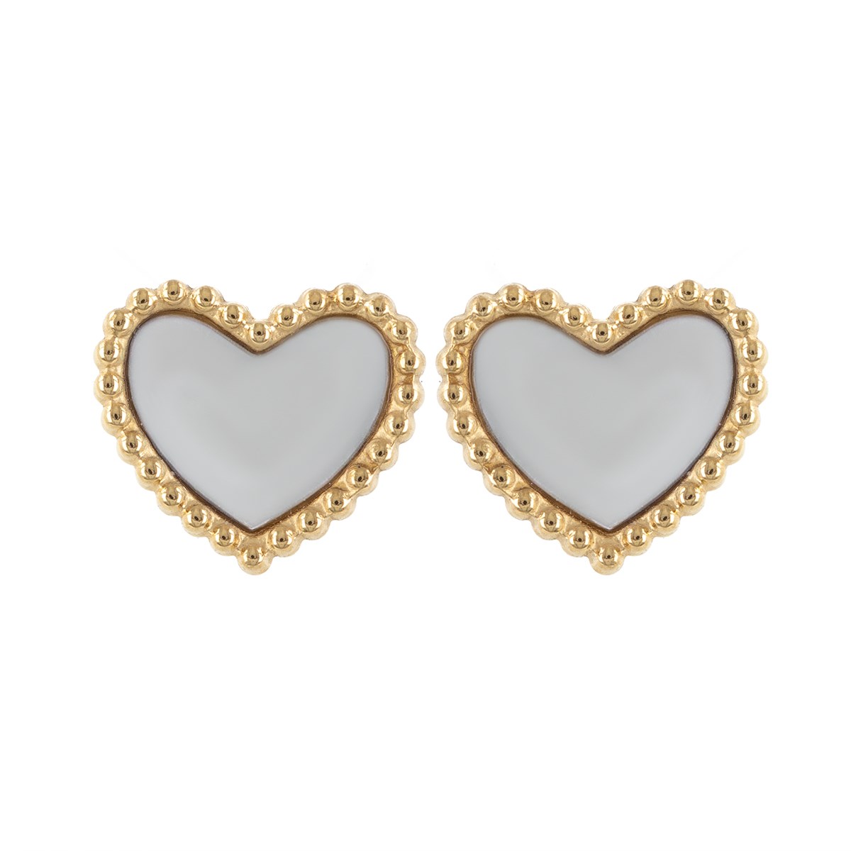 Boucles d'oreilles acier jaune forme coeur