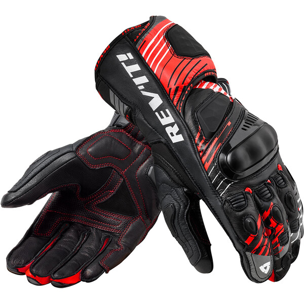 Rev'it - Gants Apex Noir / Rouge fluo / Blanc