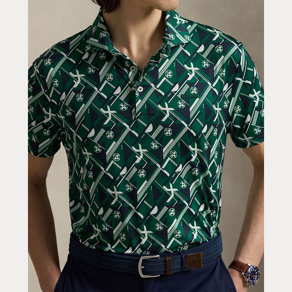 Tailored Fit Pique Herre Grønn Graphic