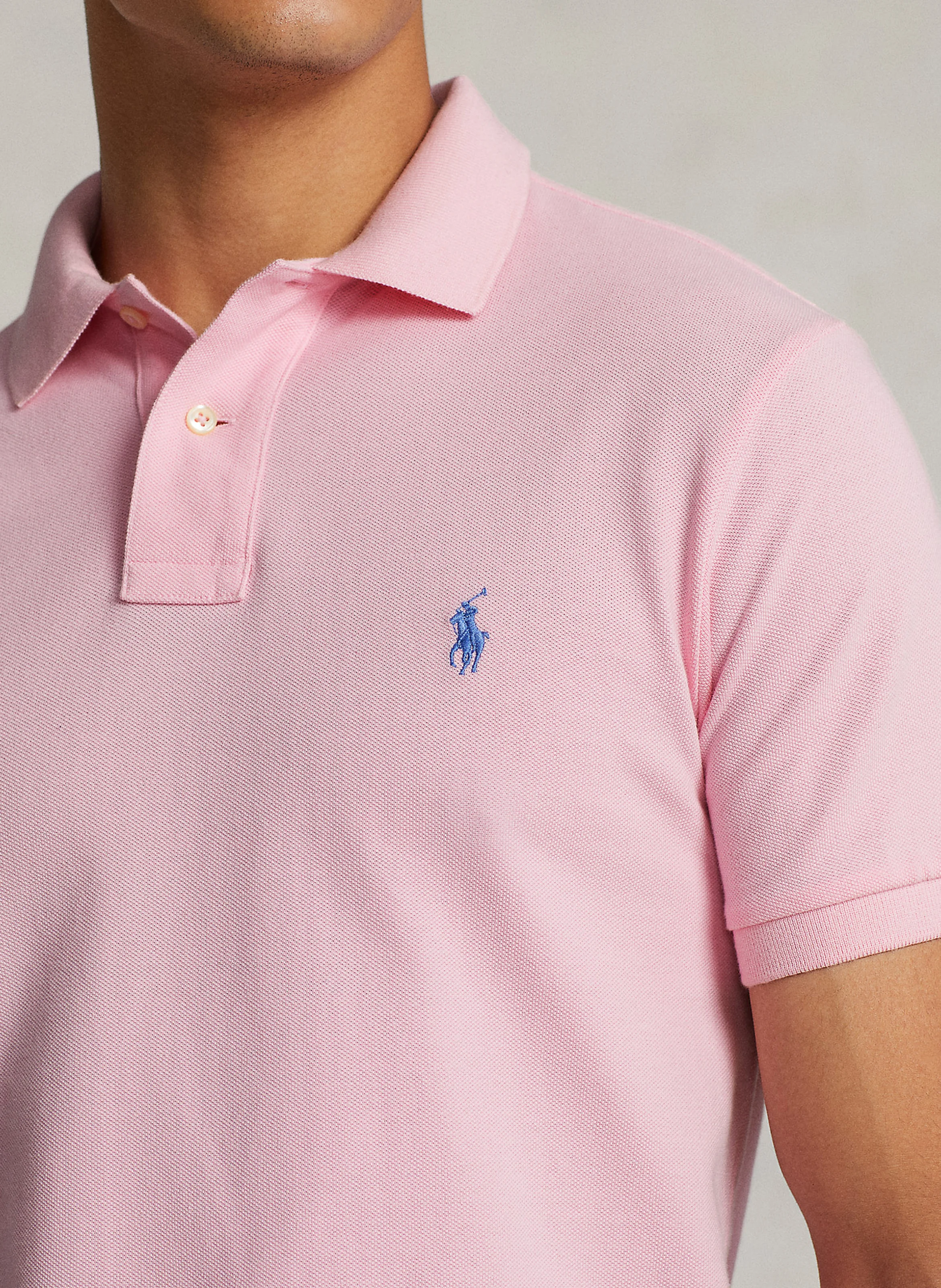 Polo slim-fit en coton piqué | Rose