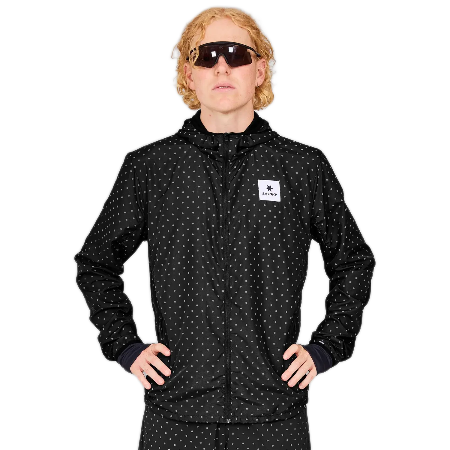 saysky reflective polka blaze jacket 634 mmrja02 1018 black aop