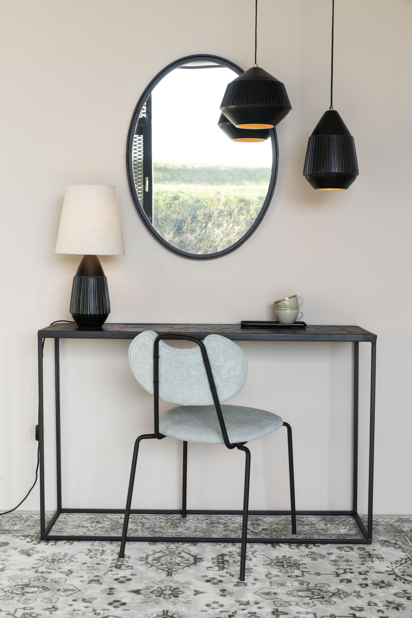 Hanglamp Aysa  Lang zwart