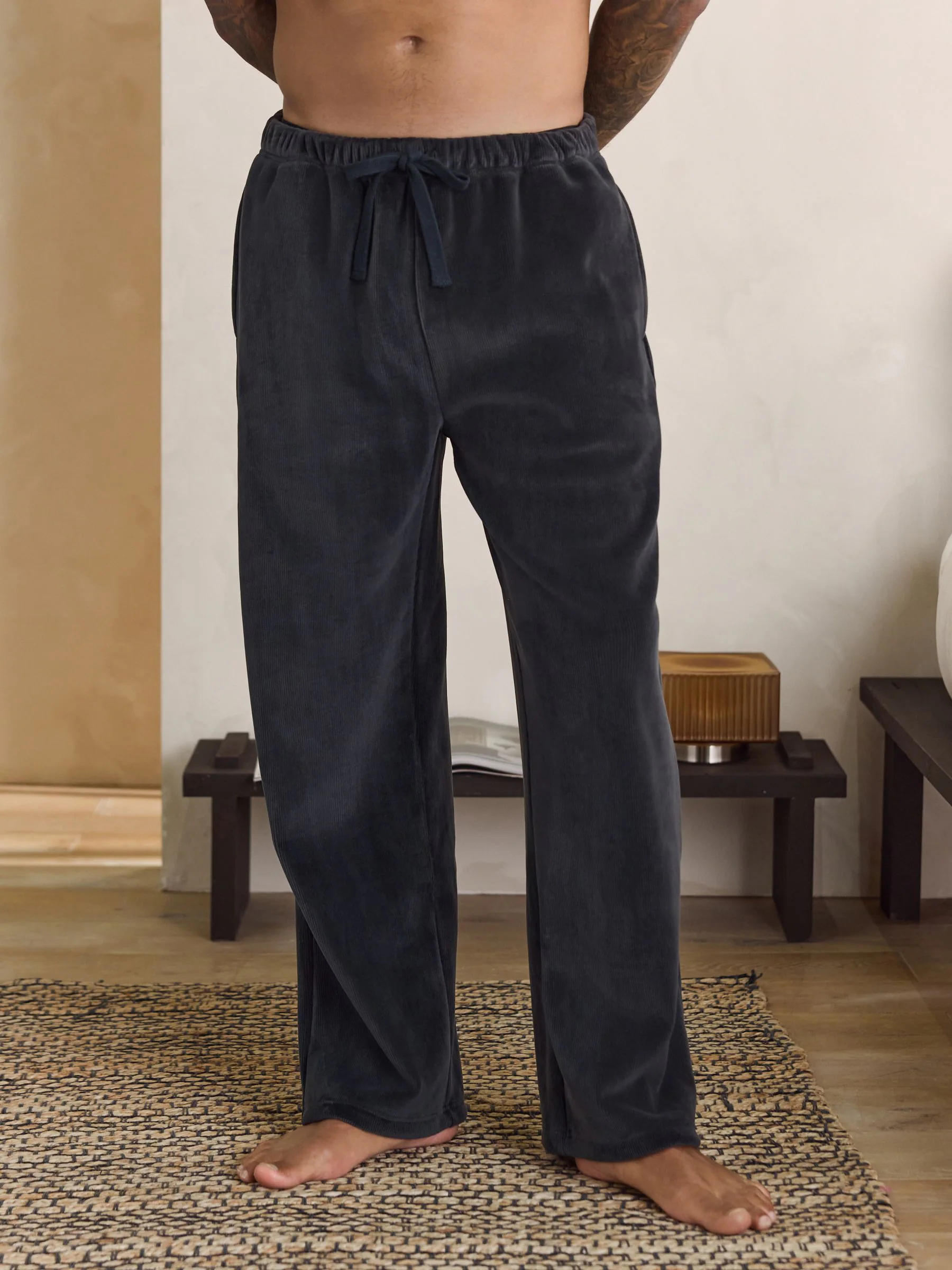 Leisteen grijs - Jersey Textured Ribbed Joggers