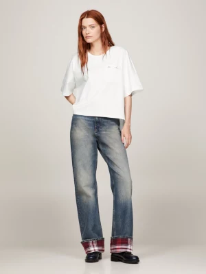 Camiseta Boyfriend Fit com Corrente e Monograma TH