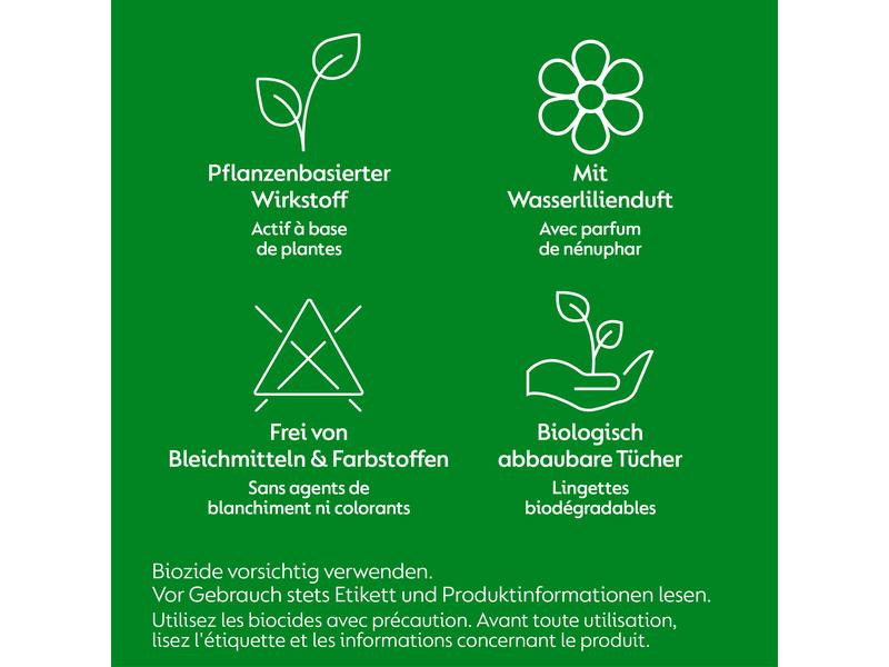 Dettol Allzweckreiniger Desinfektionstücher Wasserlilie 50 Hygiene-Reinigungstücher zur Desinfektion von Oberflächen