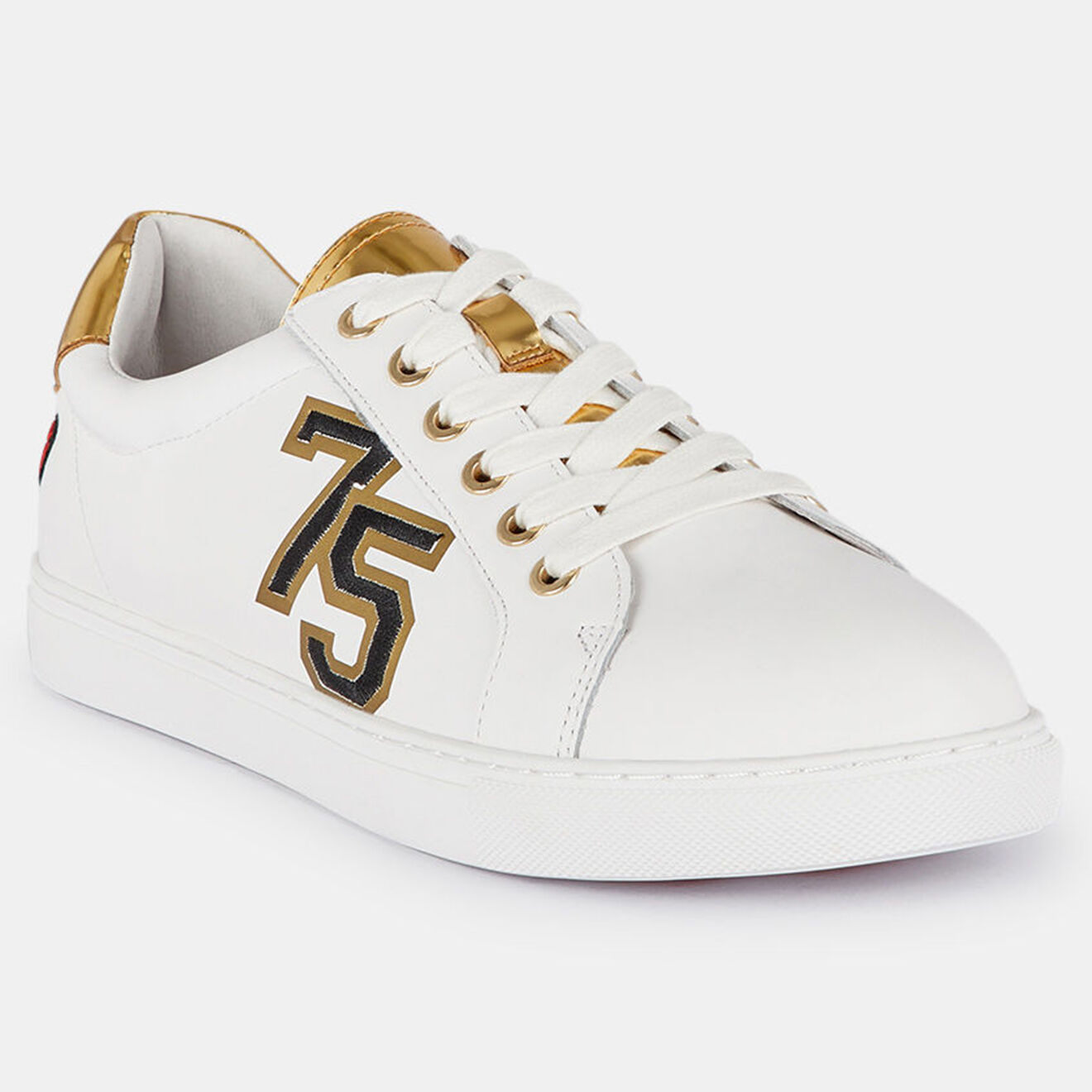 Bons Baisers de Paname Sneakers en Cuir Simone blanc/doré