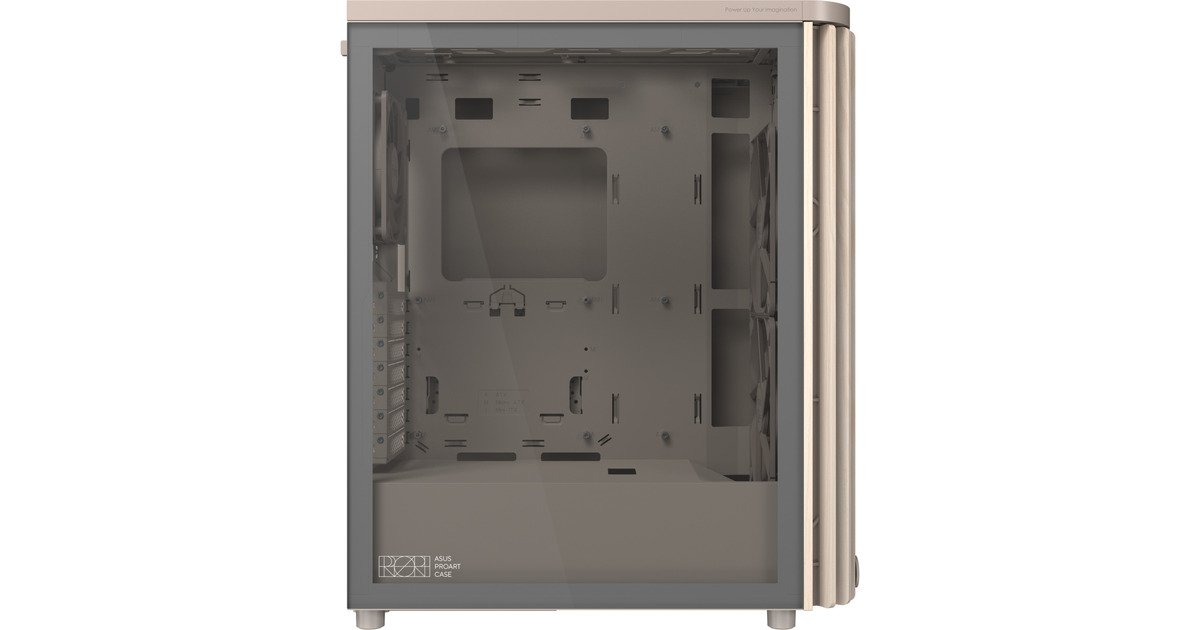 ASUSProArt PA401 Wood Edition - Tempered Glass Panel midi tower behuizing  (Beige/houtkleur | 2x USB-A | 1x USB-C | Tempered Glass)