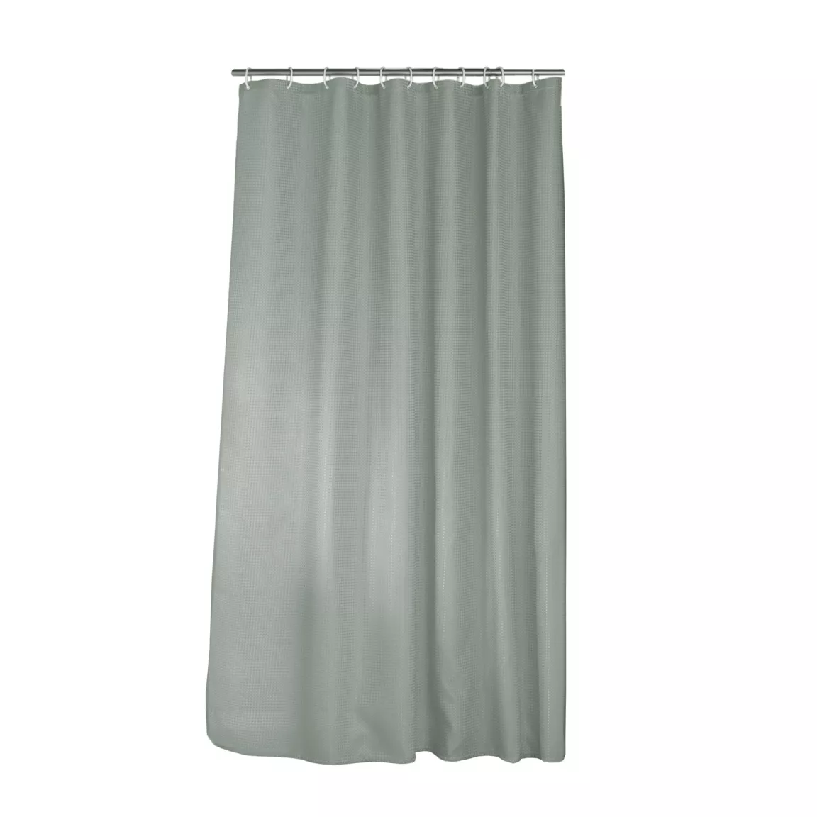 Rideau de douche effet tissé à anneaux (180 x 200 cm) Quartz Gris clair