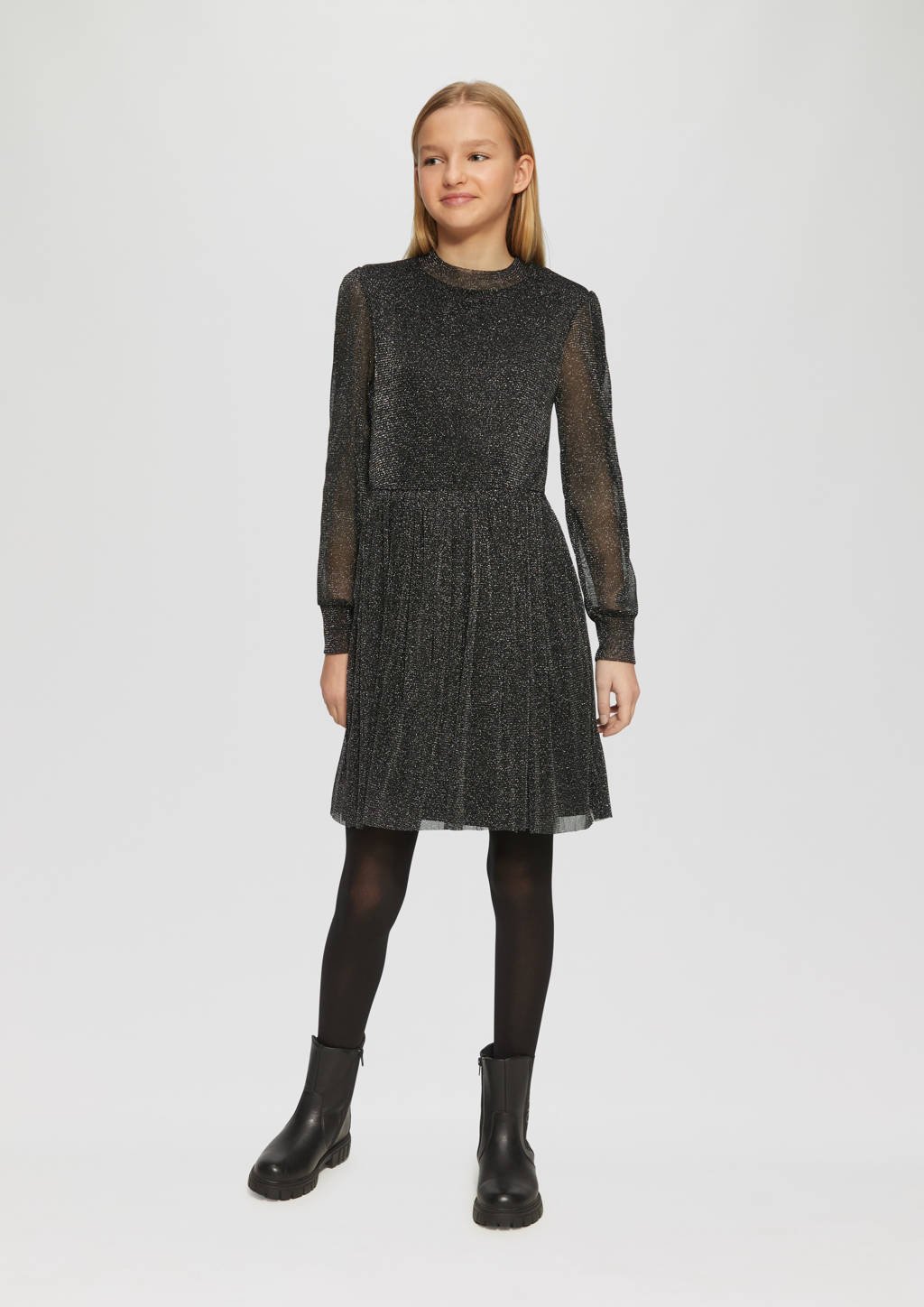 s.Oliver glitterjurk zwart