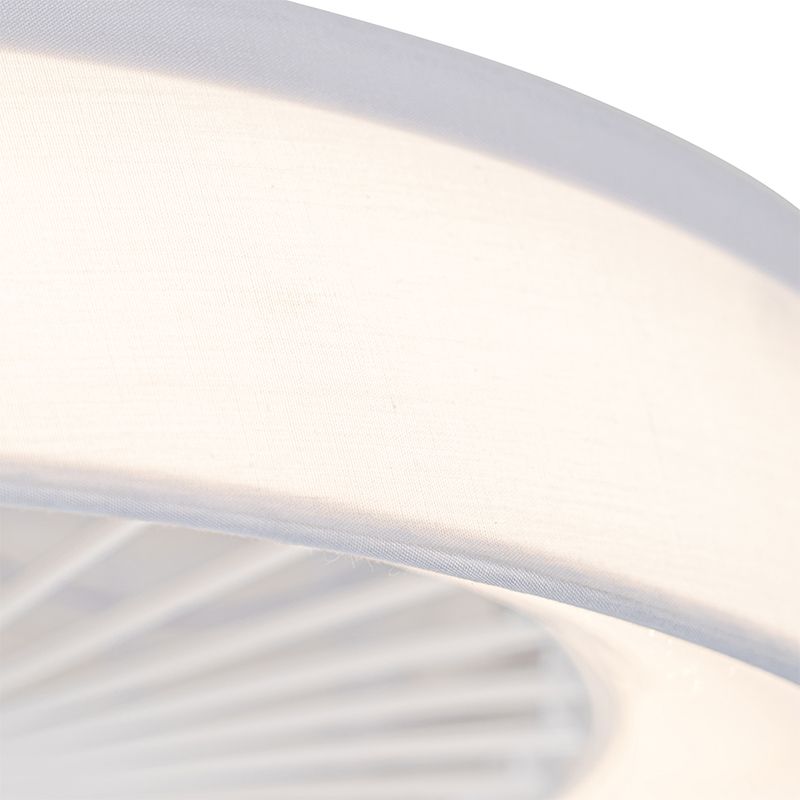 Plafondventilator wit met ster effect 47cm incl. LED dimbaar met afstandsbediening - Emily