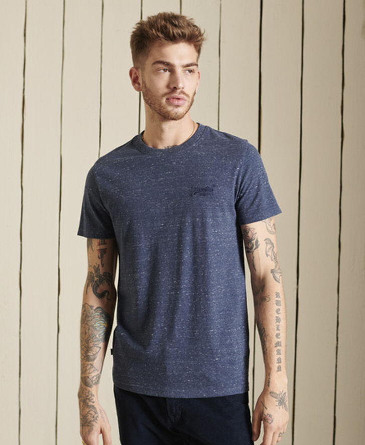 Superdry VINTAGE LOGO EMB TEE Creek navy heather
