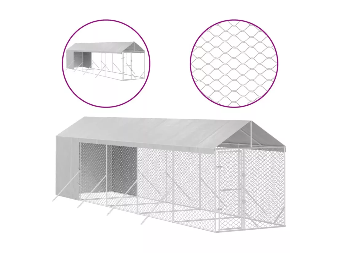 Chenil cage enclos pac argenté 2 x 10 x 45414 cm 02_0041894
