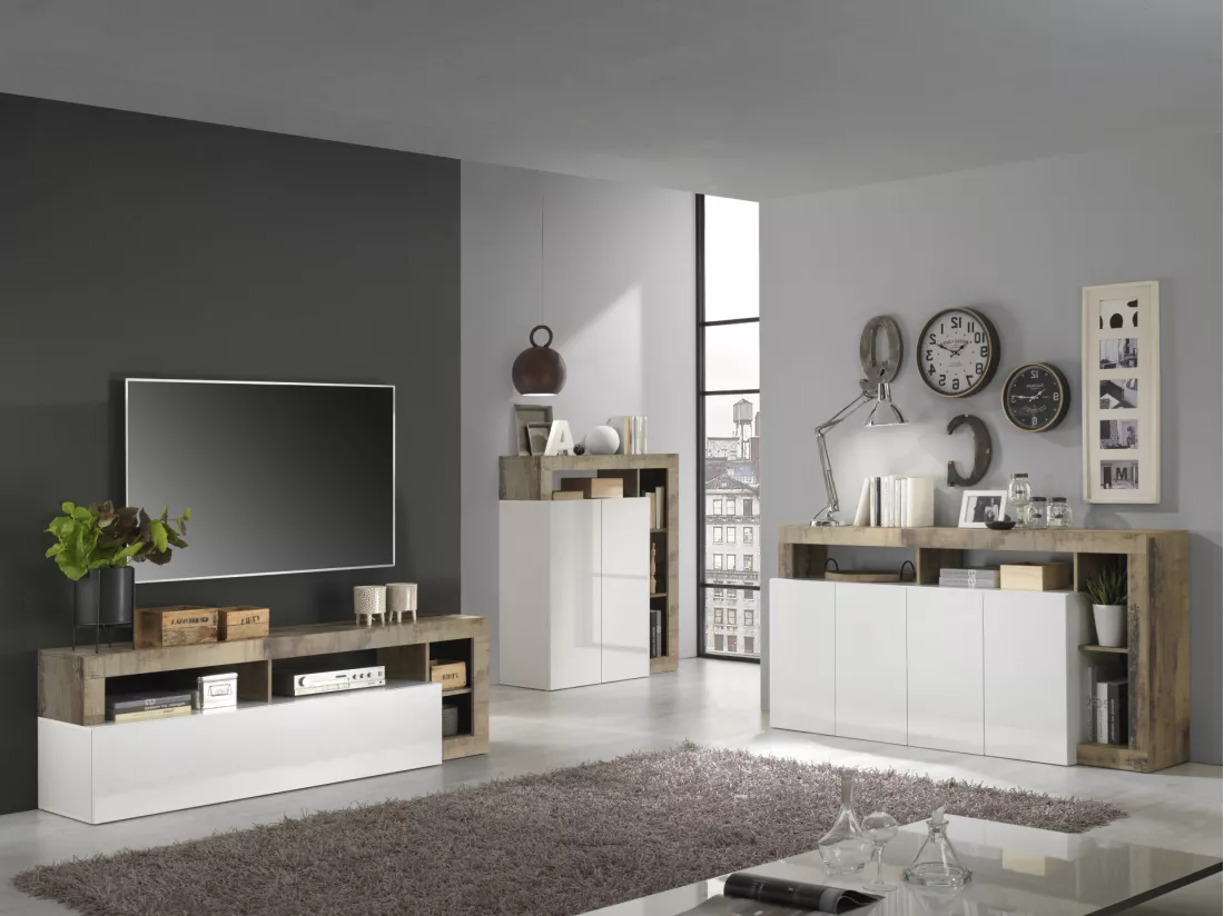 Buffet AMOS blanc/poirier