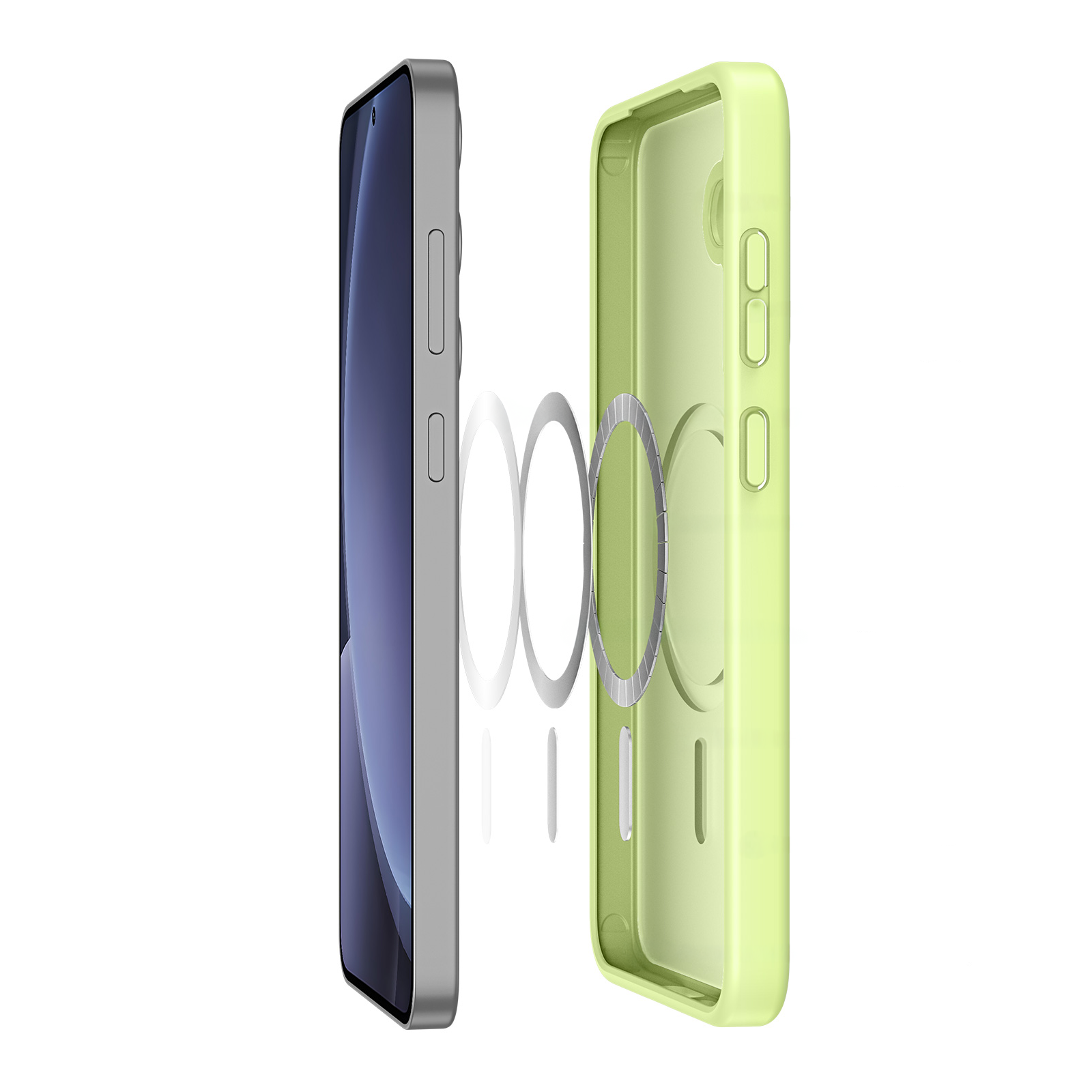 Samsung Galaxy S25 Hybrid Hardcase Hülle mit TPU Bumper MagSafe-Modul - Grün