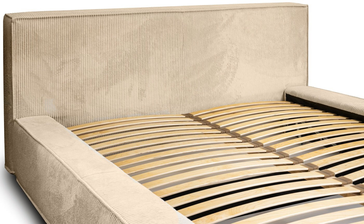 Trae Mobler Harmon 140 x 200 cm Gestoffeerd Bed Beige