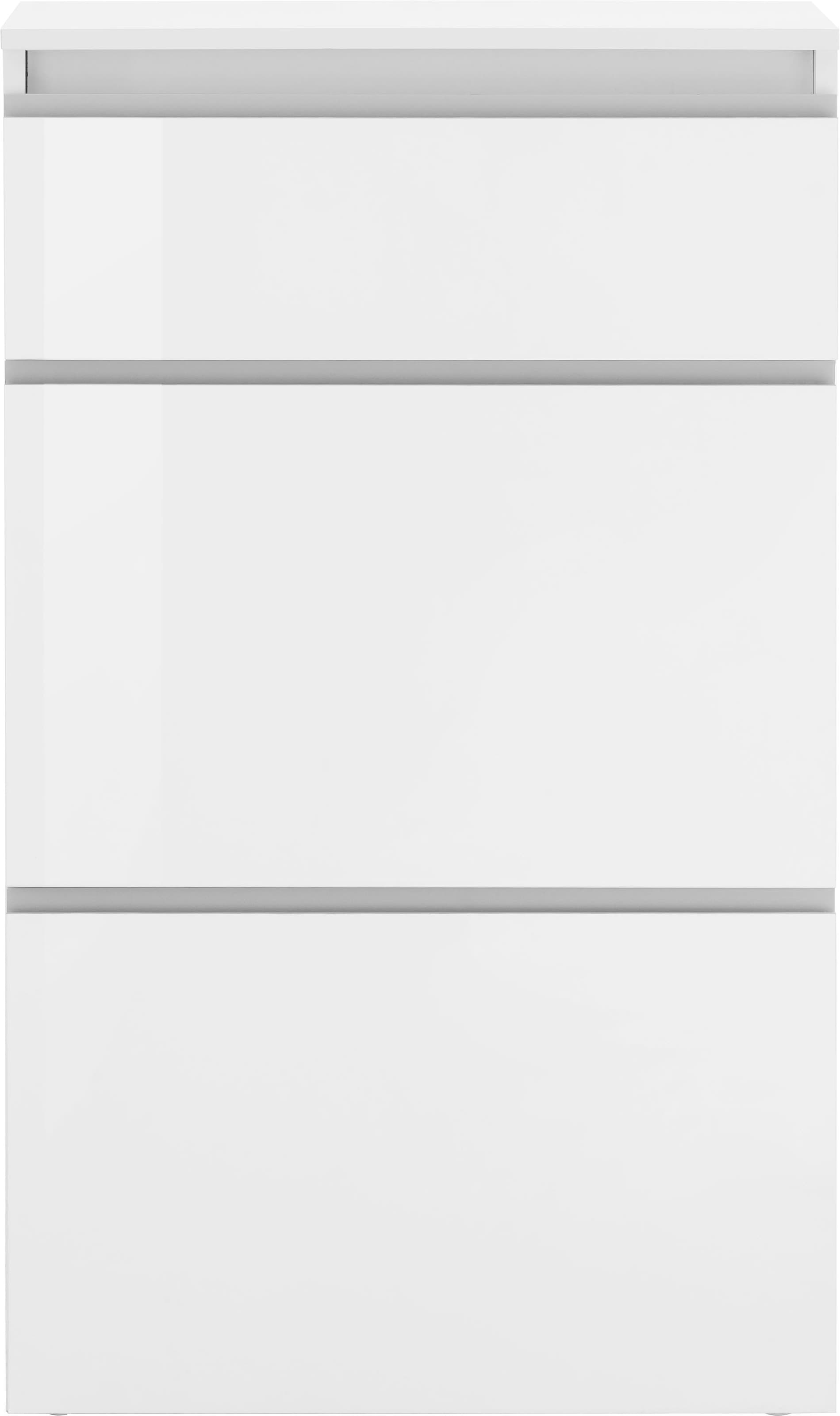 INOSIGN Schuhschrank »Magic Schuhschrank, Schuhkommode, Schuhregal, Schuhkipper, softgriff« 3 Klappen, Doppelschuhtrommeln komplett Hochglanz lackiert Breite 60cm