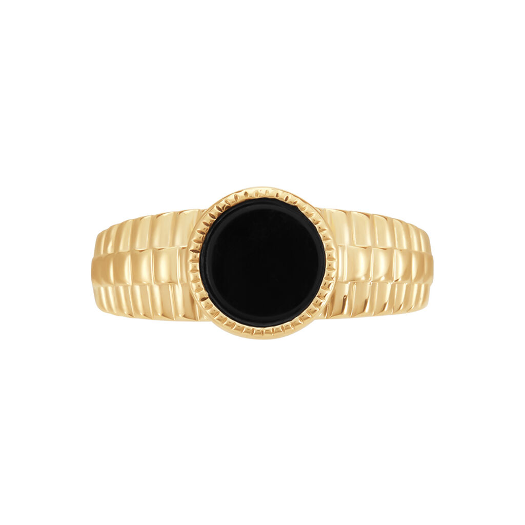 Chevalière Plaqué Or Jaune Haakon Onyx