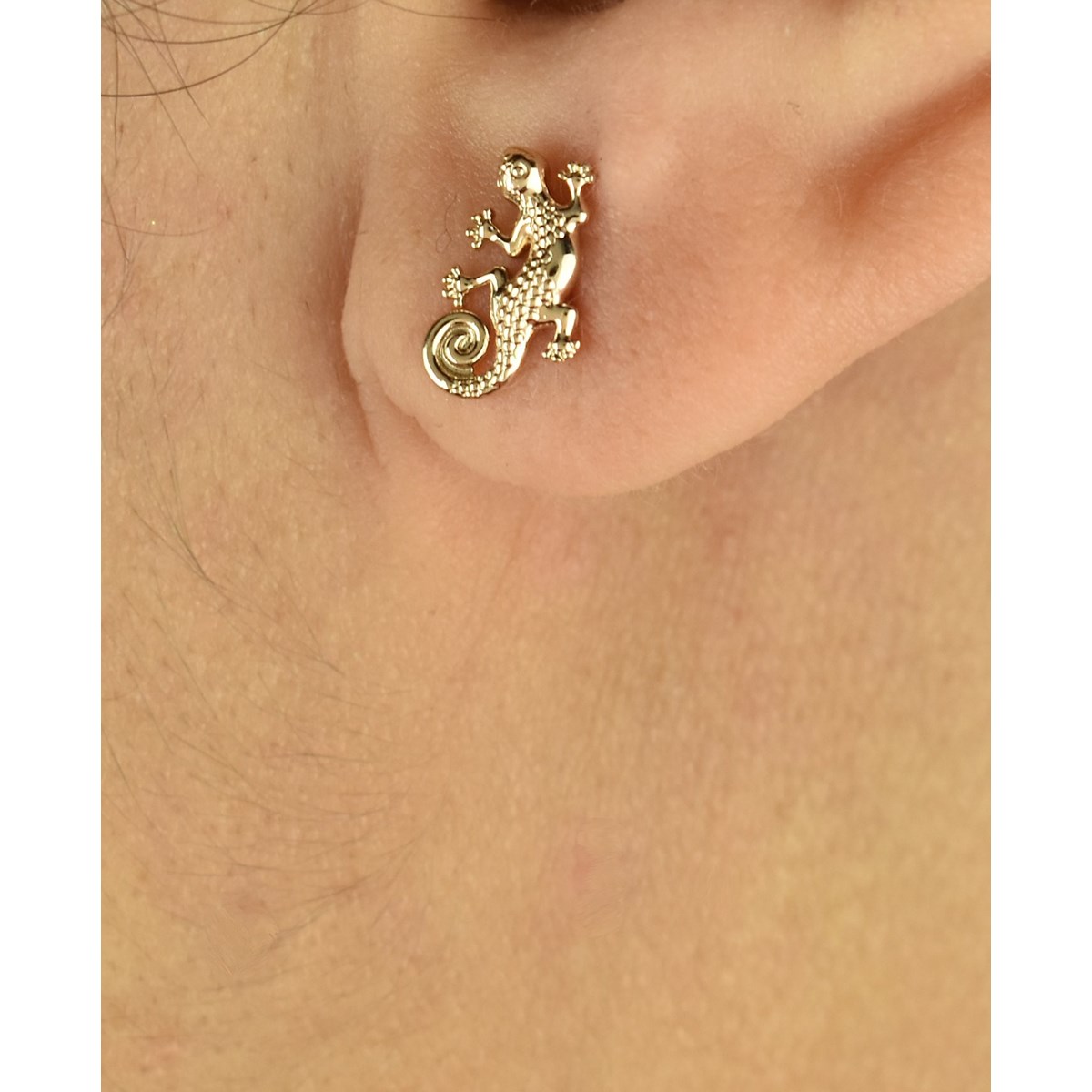 Boucles d'oreilles salamandre Plaqué OR 750 3 microns