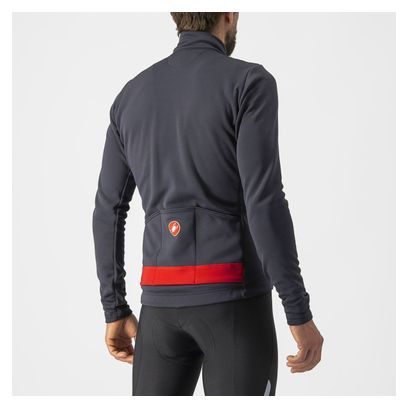 Maillot Castelli Puro 3 Fz GrisFoncé / Rouge Reflex