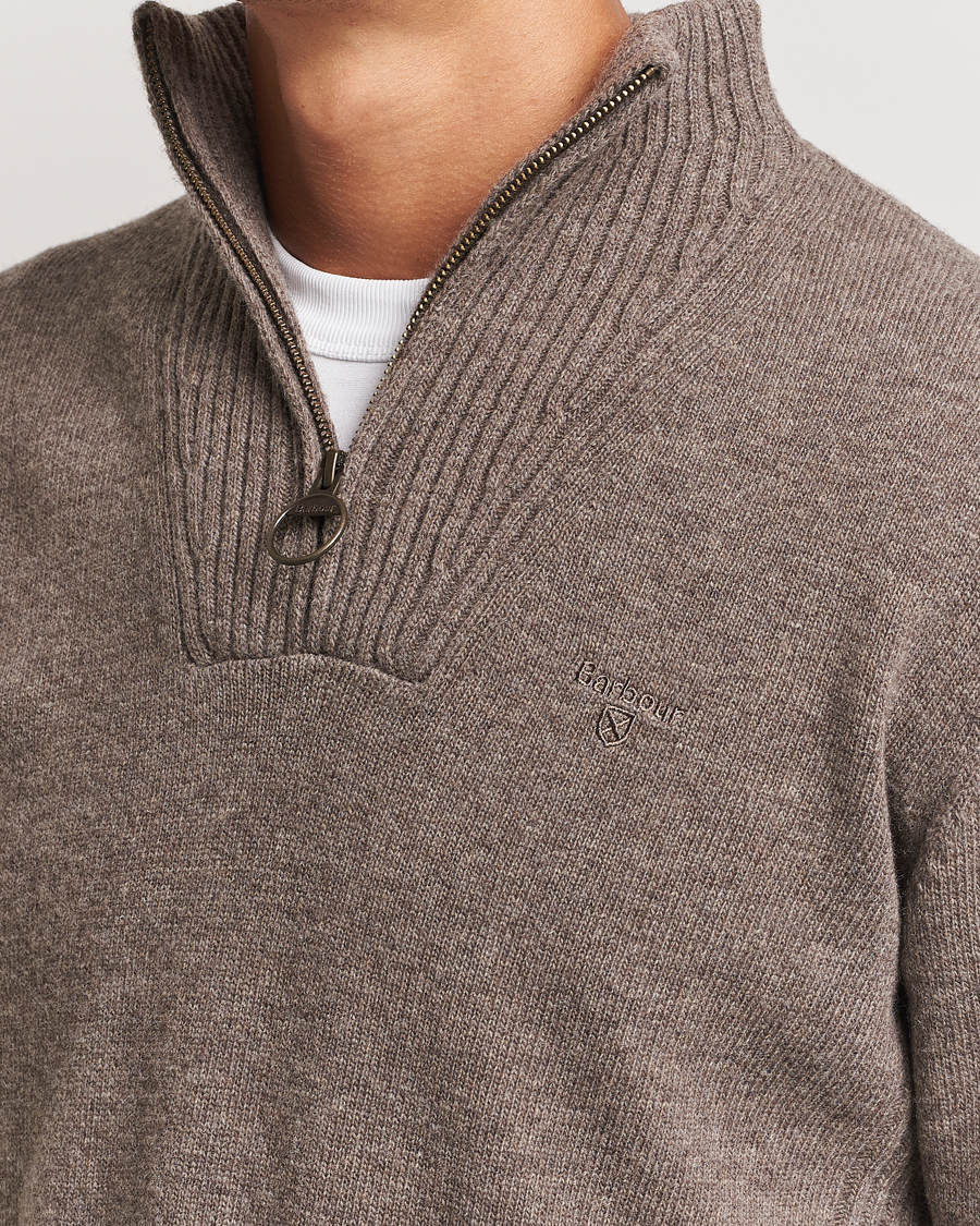Barbour Lifestyle Essential Lambswool Half Zip Dark Stone