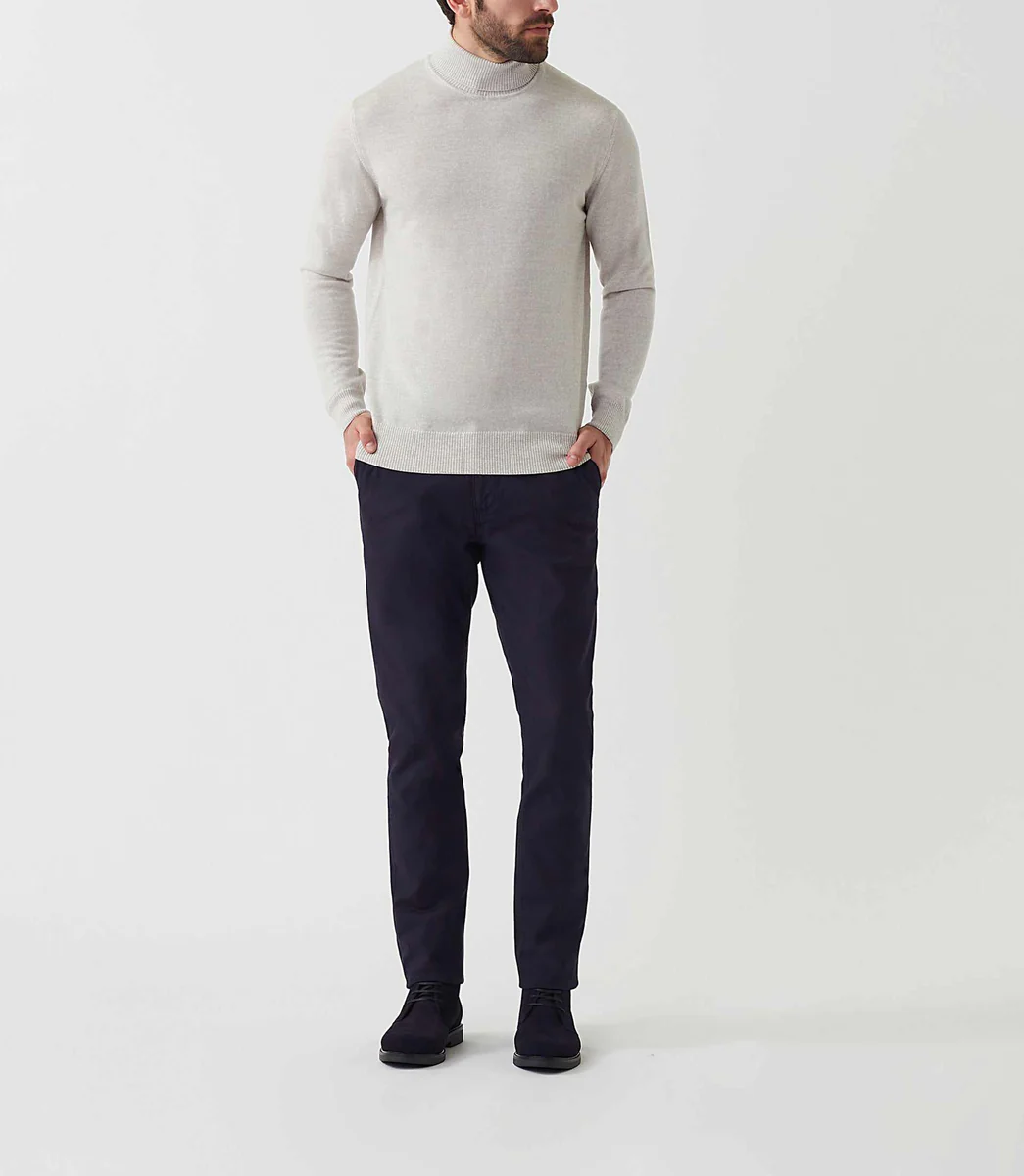 Pull col roulé beige 