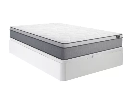 Ensemble 140 x 190 cm sommier coffre blanc + matelas ressorts ensachés ép.22cm - SERENITE de YSMÉE