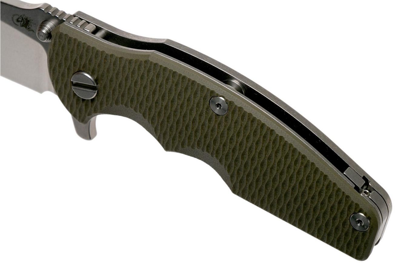 Rick Hinderer Jurassic Slicer OD Green G10 CPM 20CV zakmes