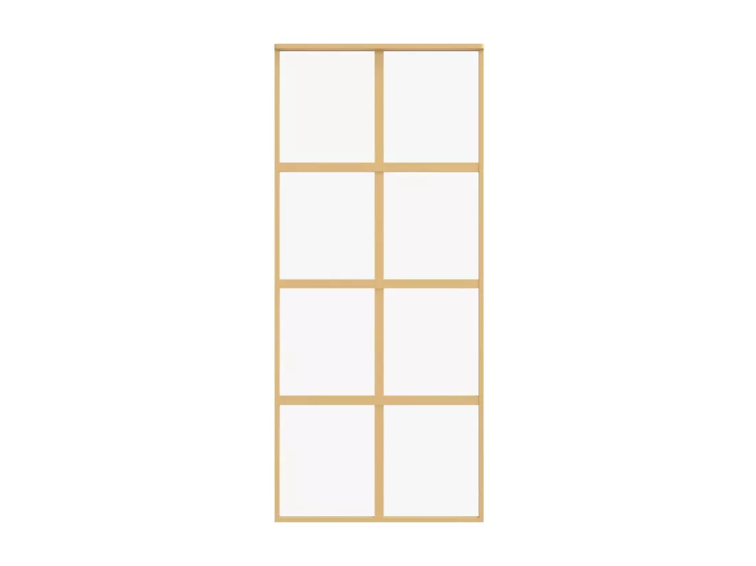 Porte coulissante doré 90x205 cm verre ESG clair et aluminium