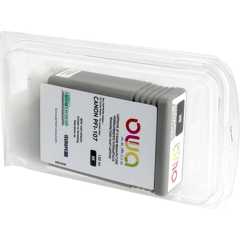 Cartouche d'encre traceur remanufacturée OWA - standard - Noir - pour CANON PFI-107 BK