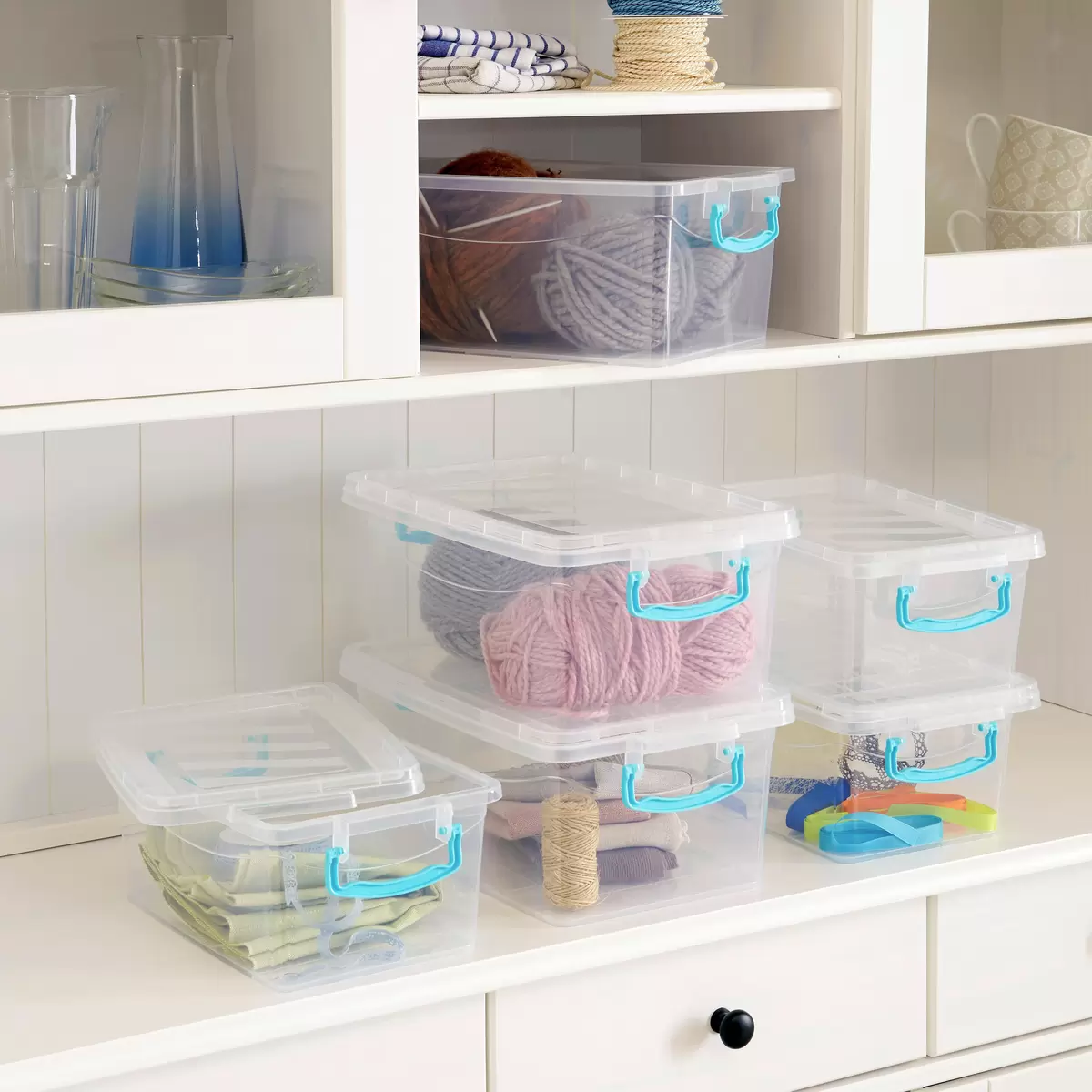 Aufbewahrungsboxen Homezone blau,transparent