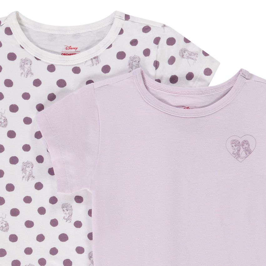 Lot de 2 maillots de corps imprimé La Reine des Neiges Disney pour fille - Lilas