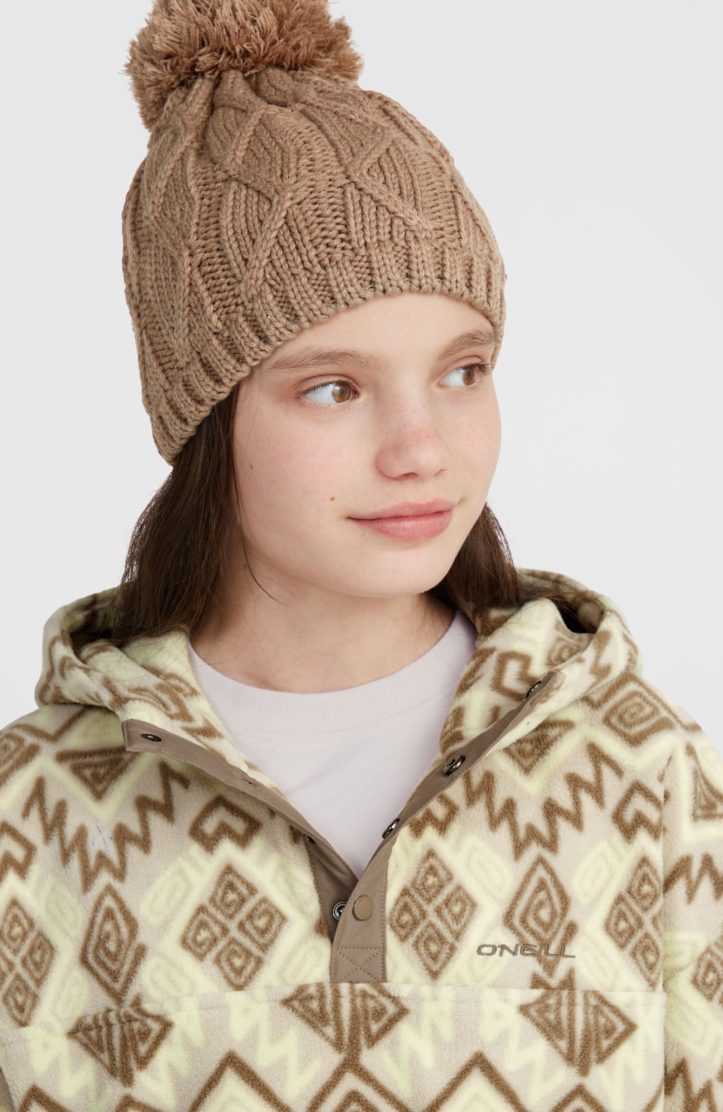 Superfleece hoodie met halve rits