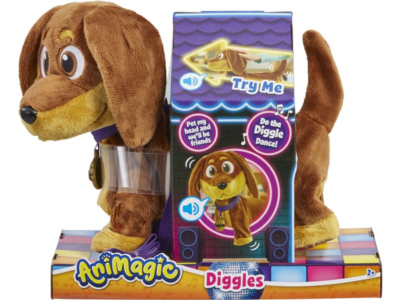 Max Bersinger Funktionsplüsch Animagic Diggles Dog Interaktiver Plüschhund mit Geräuschen