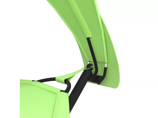 Lit de repos d'extérieur avec auvent Vert Acier et tissu Oxford