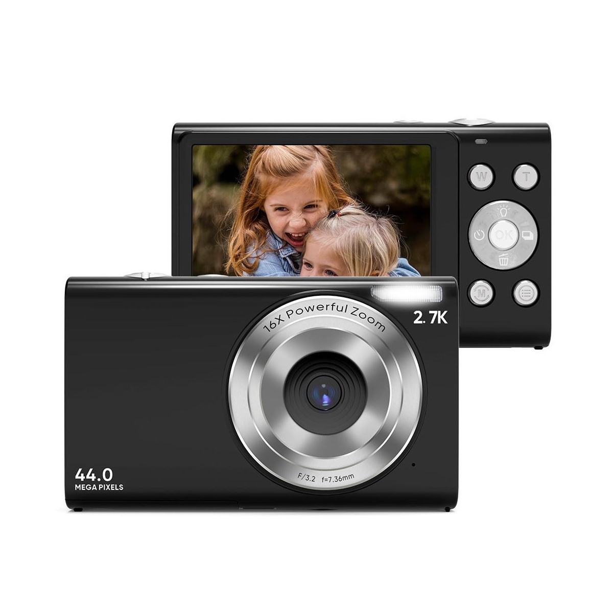 Digitalkamera 2,7K / 44MP / 16x zoom, sort