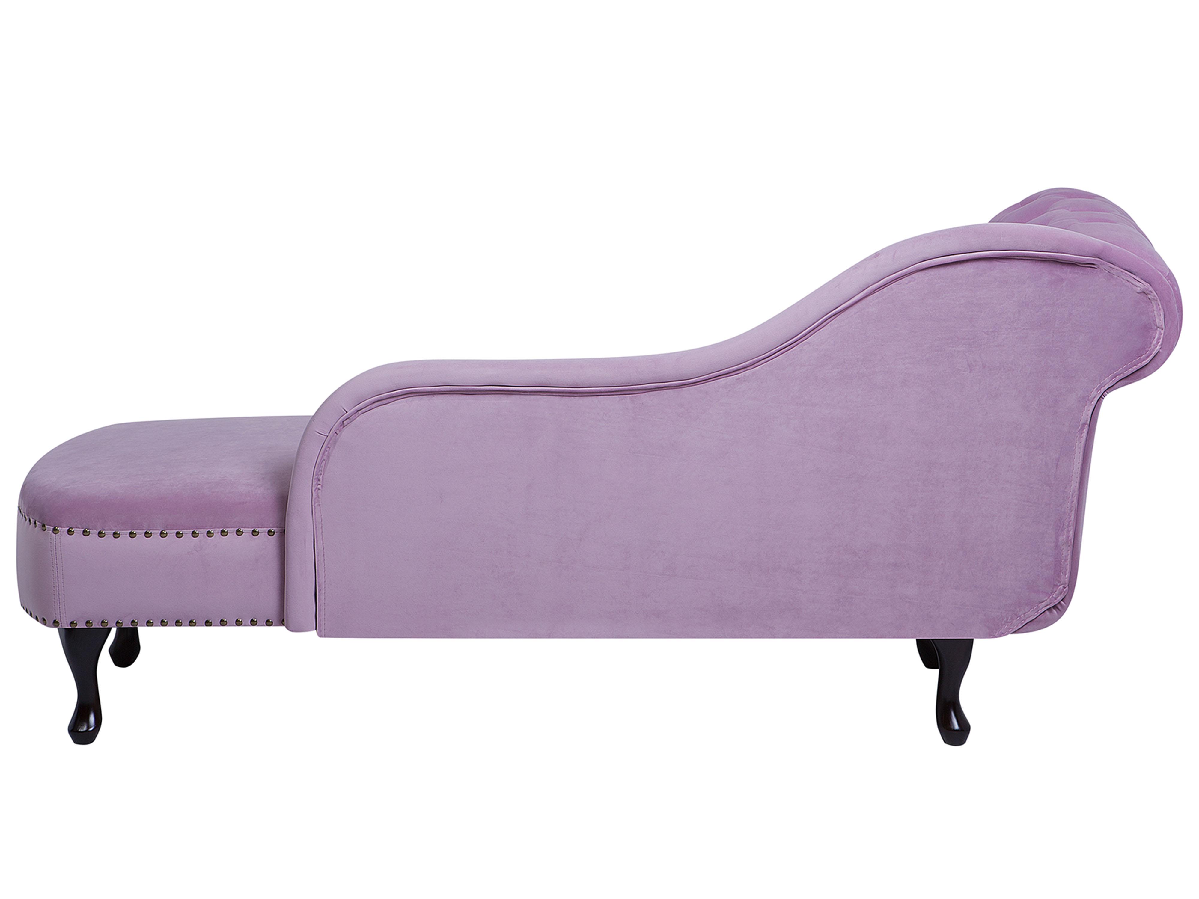 Linkszijdige chaise longue NIMES Fluweel Lichtviolet