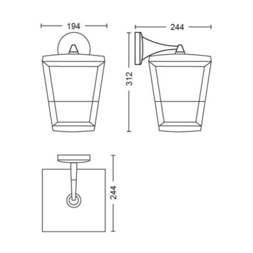 Philips Hue outdoor buitenlamp Econic zwart down