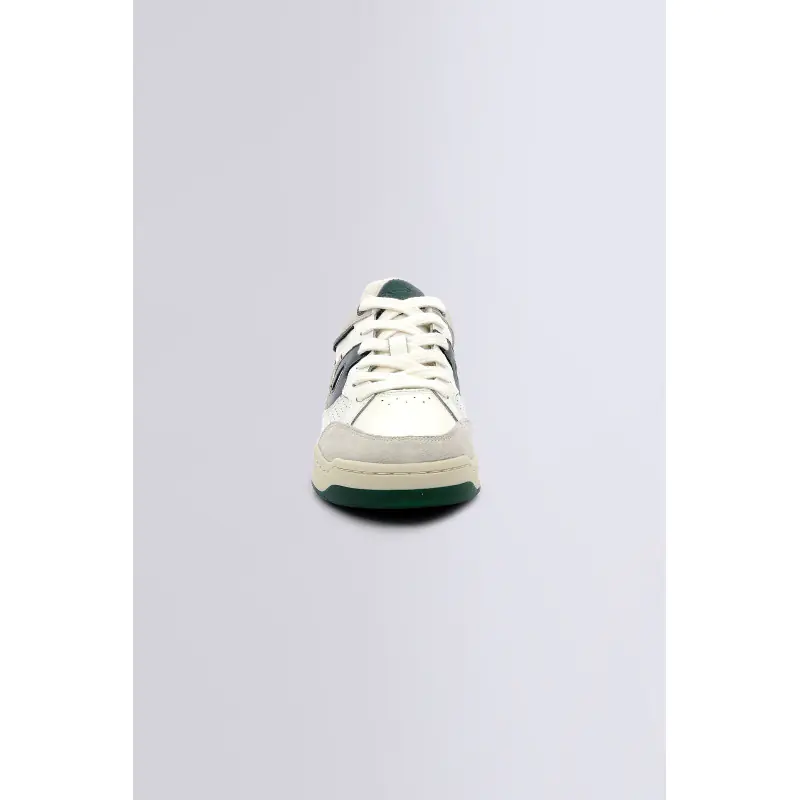 KIKOUAK JUNIOR BLANC VERT BASKETS BASSES Cuir Mixte