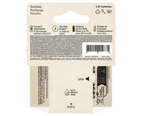 GP ReCyko AAA-batteri, 950 mAh, 4-pack