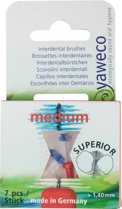 Yaweco Interdentbürste mittel rot, 7 Stück