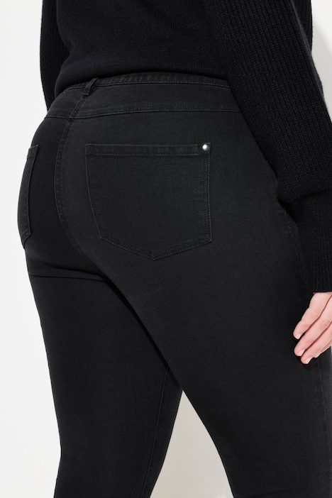 Jeans Sarah, schmales Bein, Stretchdenim, Saumschlitz