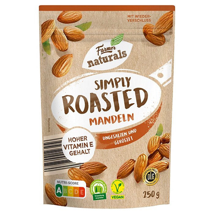 FARMER NATURALS Geröstete Nüsse 250 g, Mandeln