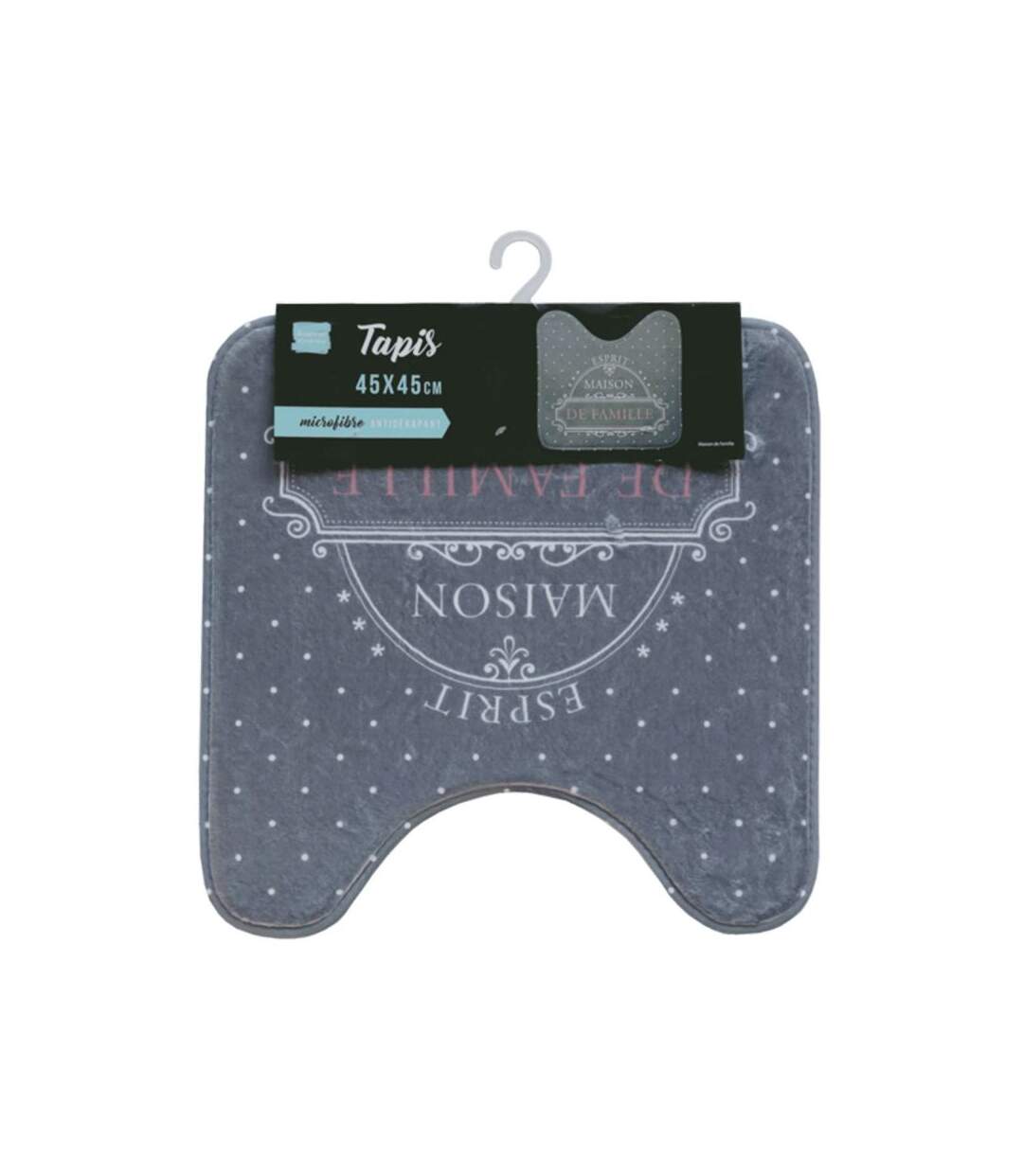 Tapis Contour WC Maison de Famille 45x45cm Gris
