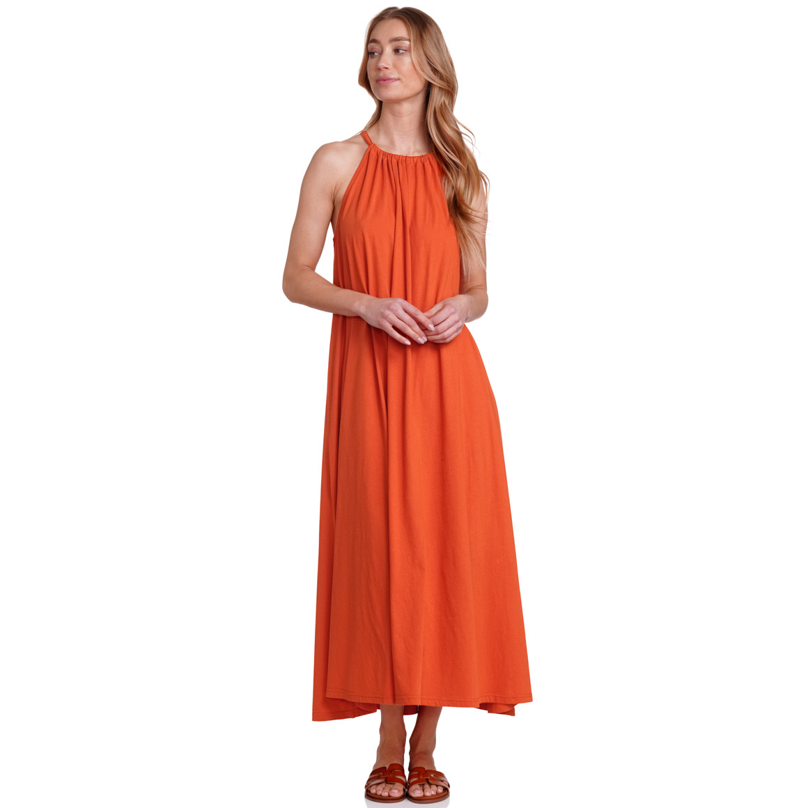 Jonas Nielsen Damen Kleid aus Bio-Baumwolle dunkelorange