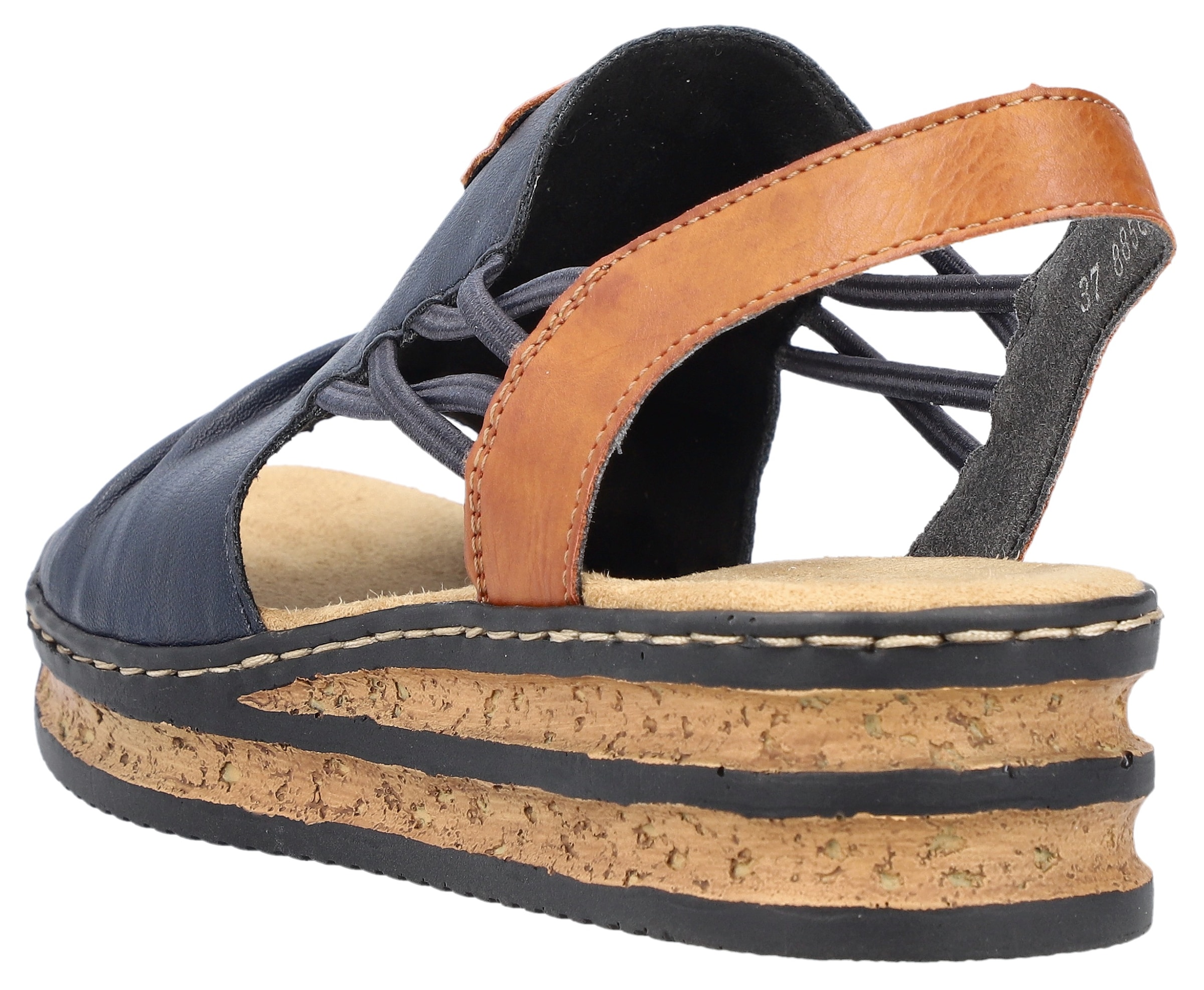 Rieker Keilsandalette  , Sommerschuh, Sandale, Keilabsatz, mit Stretchbänder