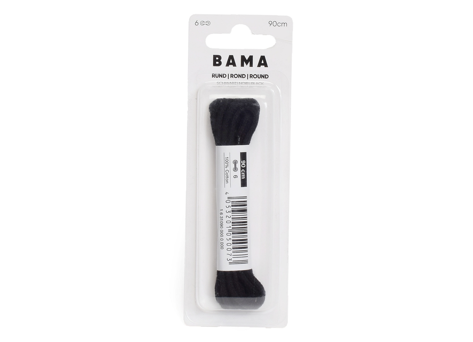 Lacet rond 90 cm noir