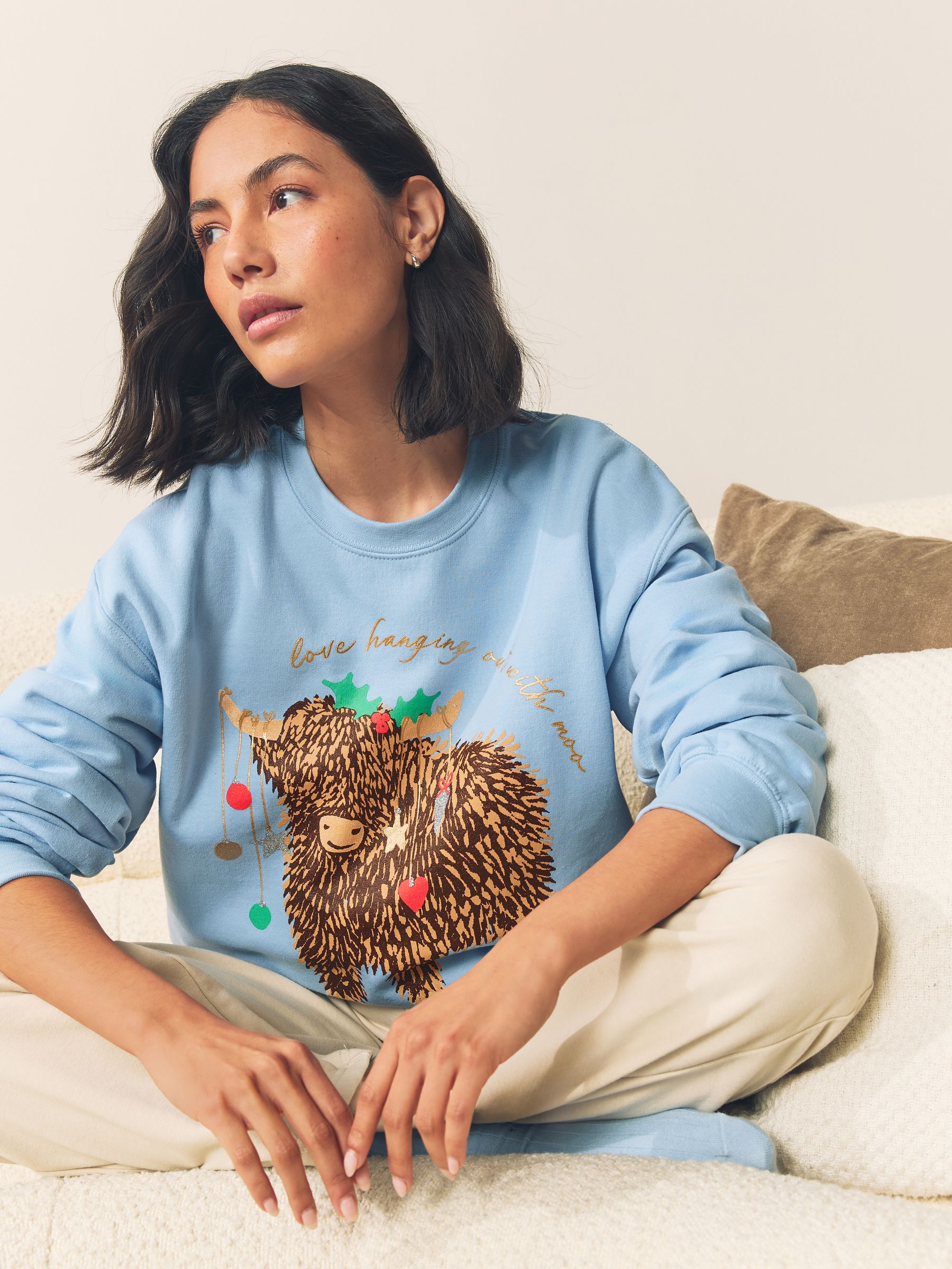 Blauw Hamish - Kerstsweater