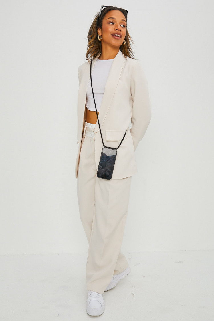 Ensemble 2 pièces blazer + pantalon beige