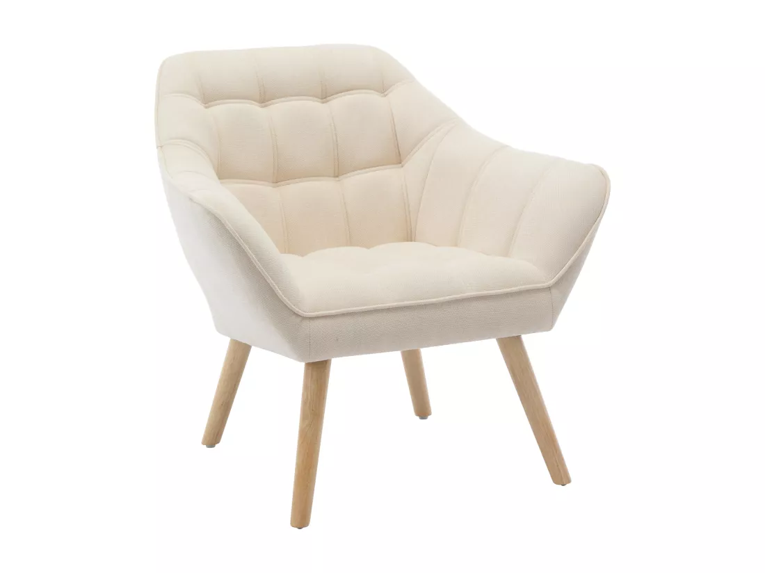Canapé 2 places et fauteuil en tissu beige CASERTA